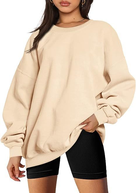 Women's Fashion Casual Round Neck Pullover Loose Casual Brushed Hoody