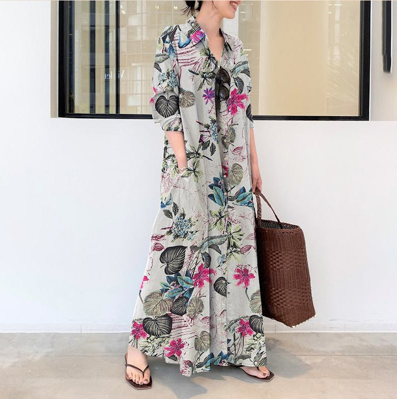 Long Sleeve Pocket Shirt Dress