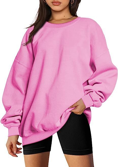 Women's Fashion Casual Round Neck Pullover Loose Casual Brushed Hoody