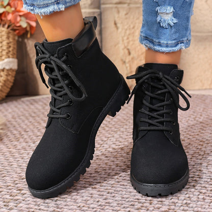 Women's Dr Martens Fashion Front Lace-up Plus Size Short Boots