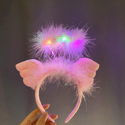 Angel Headband Christmas Headwear With Lights