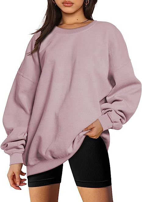 Women's Fashion Casual Round Neck Pullover Loose Casual Brushed Hoody