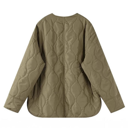 Women's Jacket Loose Round Neck Quilted Jacket
