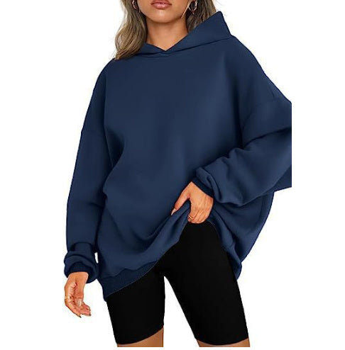 Women's Fashion Casual Round Neck Pullover Loose Casual Brushed Hoody